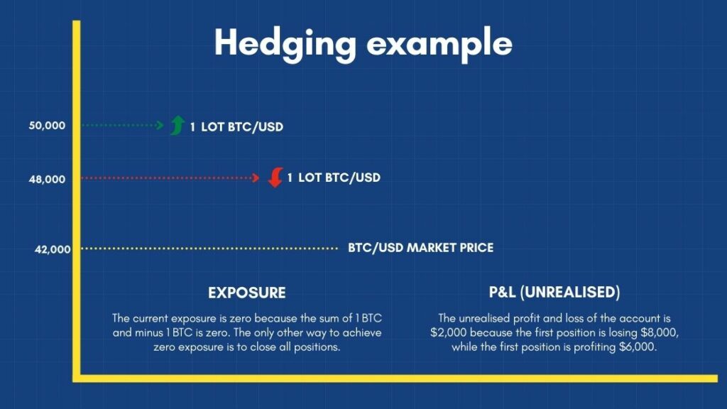 Cryptocurrency hedging example with BTC/USD